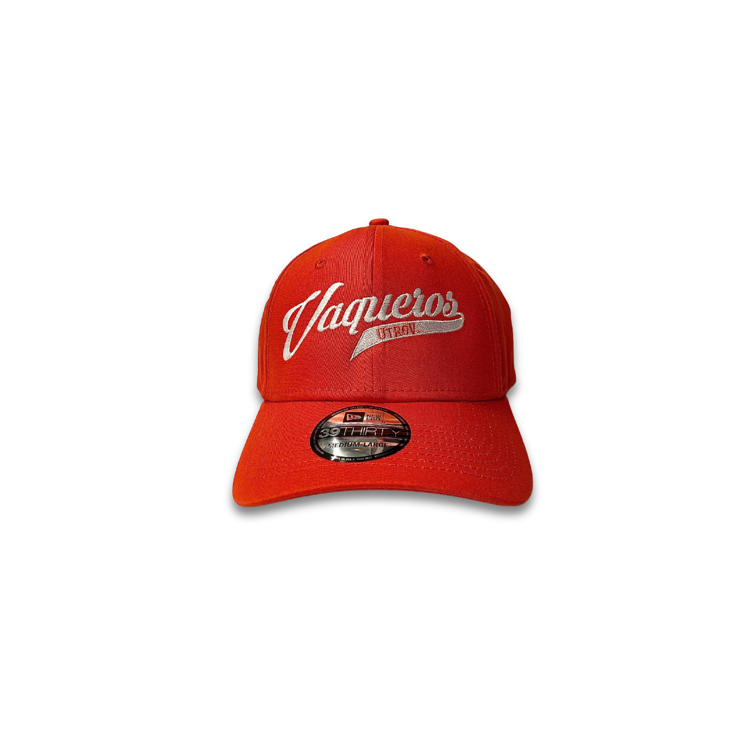 UTRGV Fitted Orange Script Flex Hat